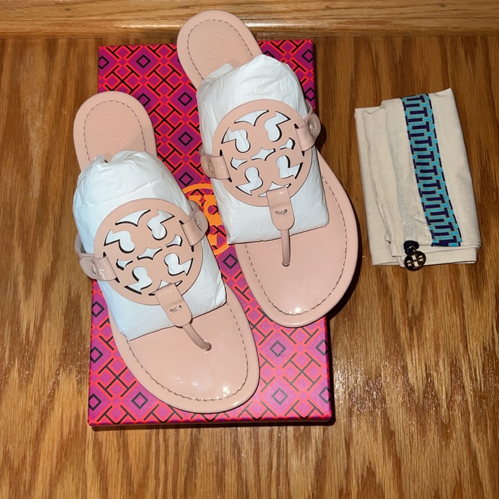 Like New Sea Shell Pink Tory Burch Miller Sandals